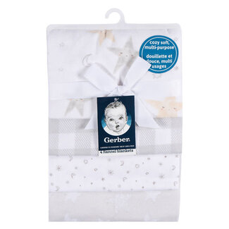 Gerber Flannel Receiving Blanket 4pk - Celestial