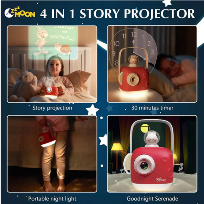 ZzzMOON: Kids Storytelling Projector - Red