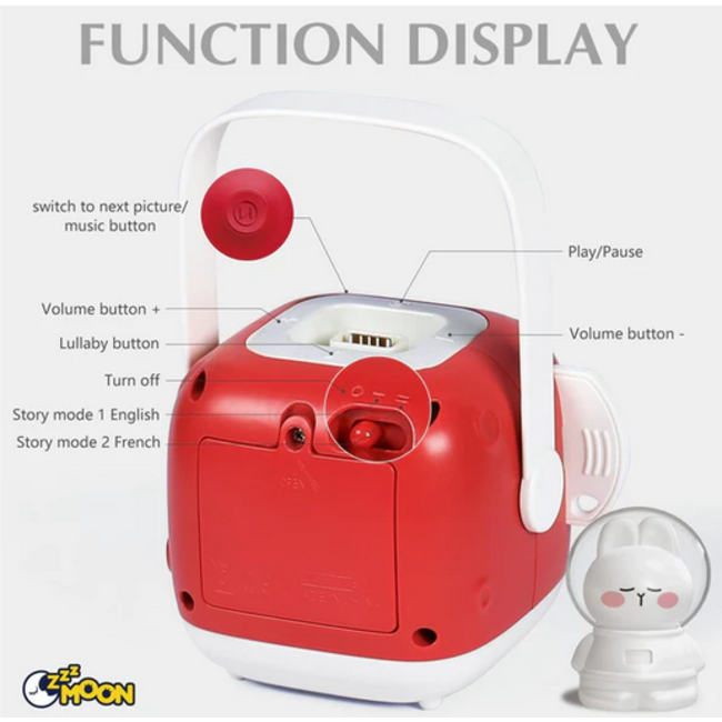 ZzzMOON: Kids Storytelling Projector - Red