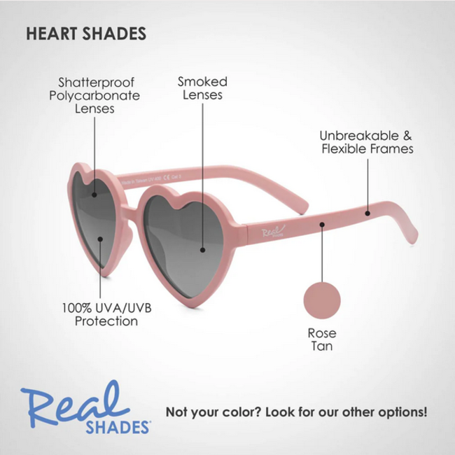 Real Shades Heart - Rose Tan Pink 4y+