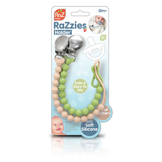 RaZbaby RaZzies Silicone Pacifier Holder 2pk