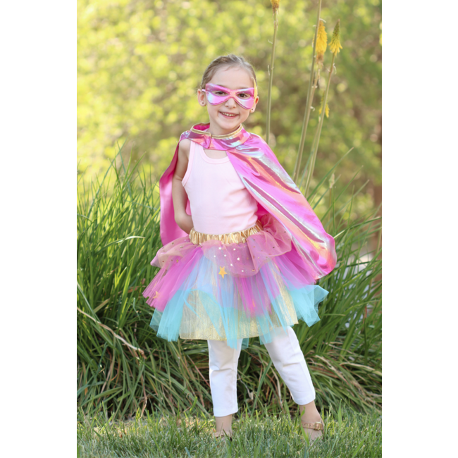 Great Pretenders Super-Duper Tutu, Cape & Mask  Size 4-6