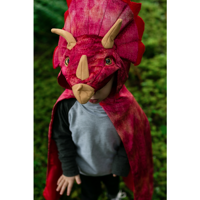 Great Pretenders Triceratops Hooded Cape Red 4-5