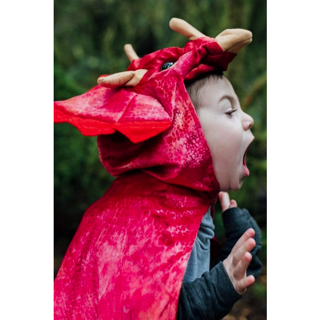 Great Pretenders Triceratops Hooded Cape Red 4-5