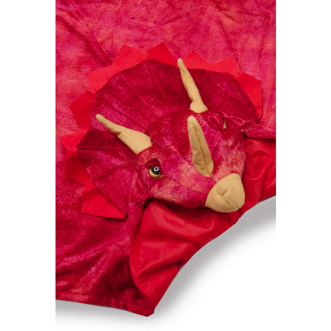 Great Pretenders Triceratops Hooded Cape Red 4-5