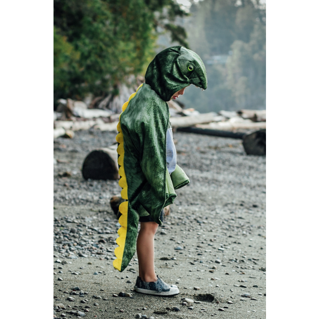 Great Pretenders T-Rex Hooded Cape Green  Size 4-5