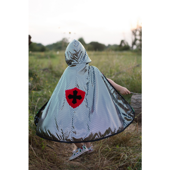 Great Pretenders Reversible Dragon/Knight Cape Green/ Silver Size 5-6