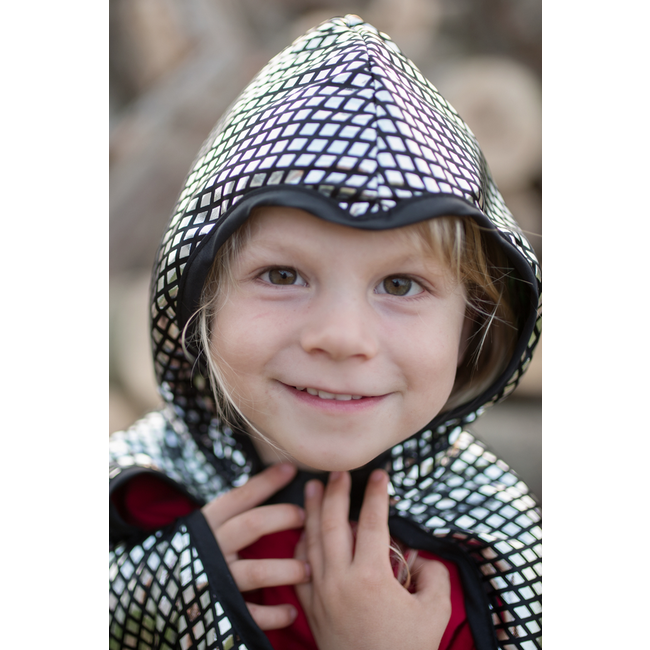 Great Pretenders Reversible Dragon/Knight Cape Green/ Silver Size 5-6