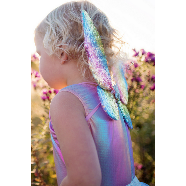 Great Pretenders Rainbow Sequins Skirt, Wings & Wand Size 4-6