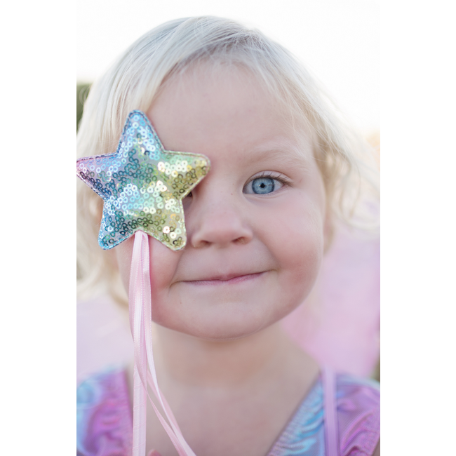 Great Pretenders Rainbow Sequins Skirt, Wings & Wand Size 4-6