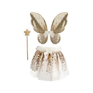 Great Pretenders Gracious Gold Sequins Skirt, Wings, & Wand Size4-6