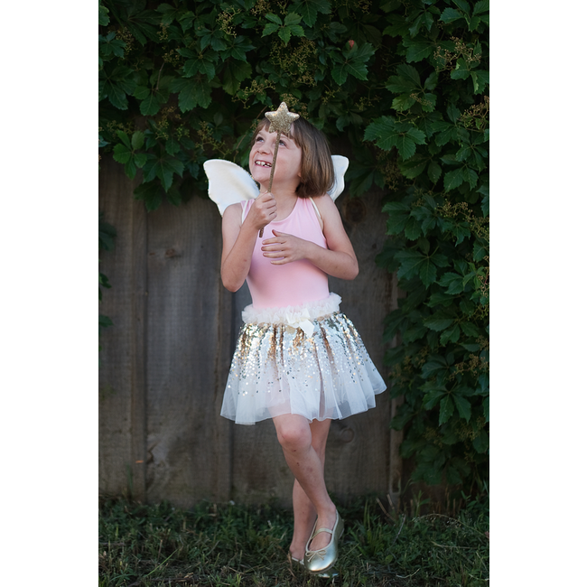Great Pretenders Gracious Gold Sequins Skirt, Wings, & Wand Size4-6