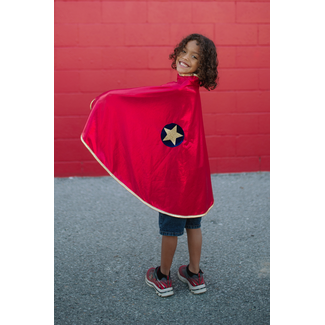 Great Pretenders Reversible Wonder Cape Red/Gold Size 5-6