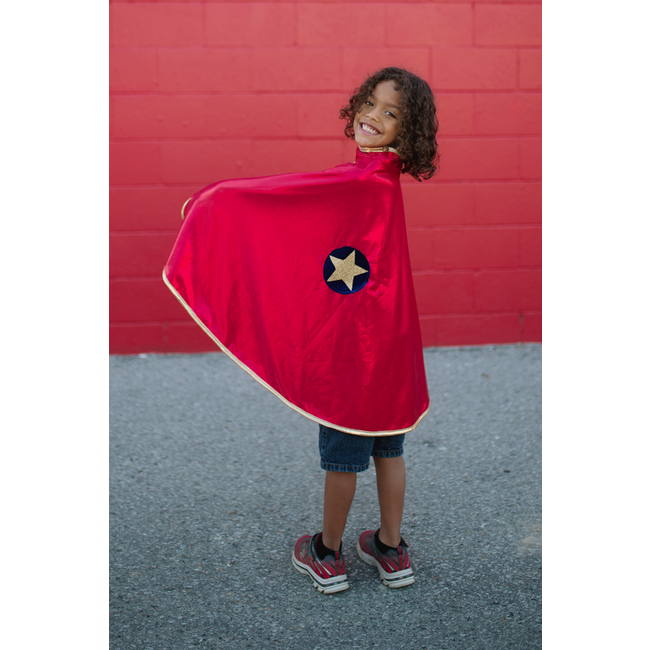 Great Pretenders Reversible Wonder Cape Red/Gold Size 5-6