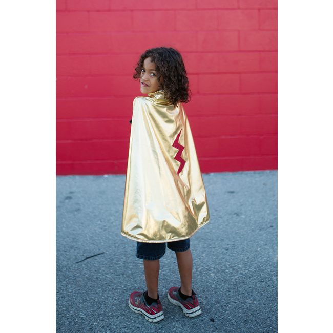 Great Pretenders Reversible Wonder Cape Red/Gold Size 5-6