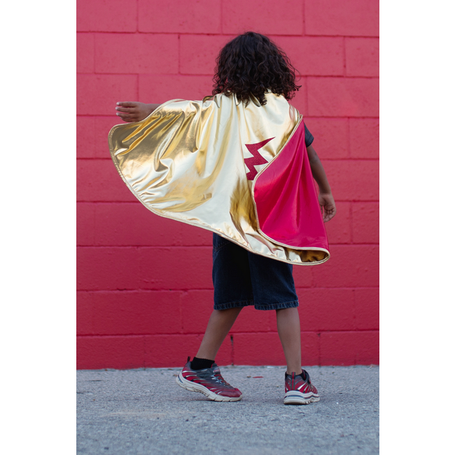 Great Pretenders Reversible Wonder Cape Red/Gold Size 5-6
