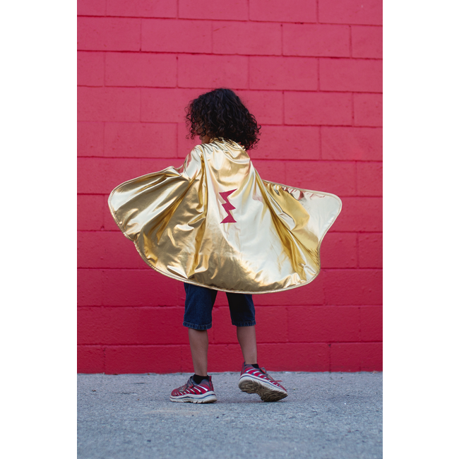 Great Pretenders Reversible Wonder Cape Red/Gold Size 5-6