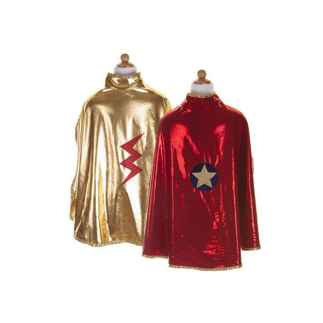 Great Pretenders Reversible Wonder Cape Red/Gold Size 5-6