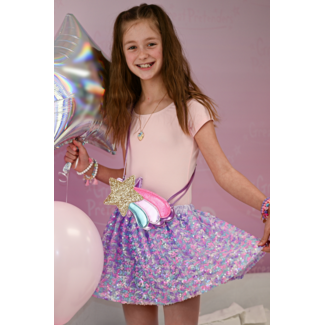 Great Pretenders Purple Party Sequins Skirt Size 4-6