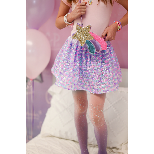 Great Pretenders Purple Party Sequins Skirt Size 4-6