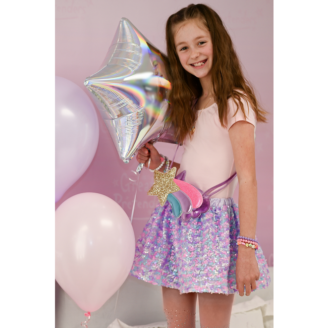 Great Pretenders Purple Party Sequins Skirt Size 4-6