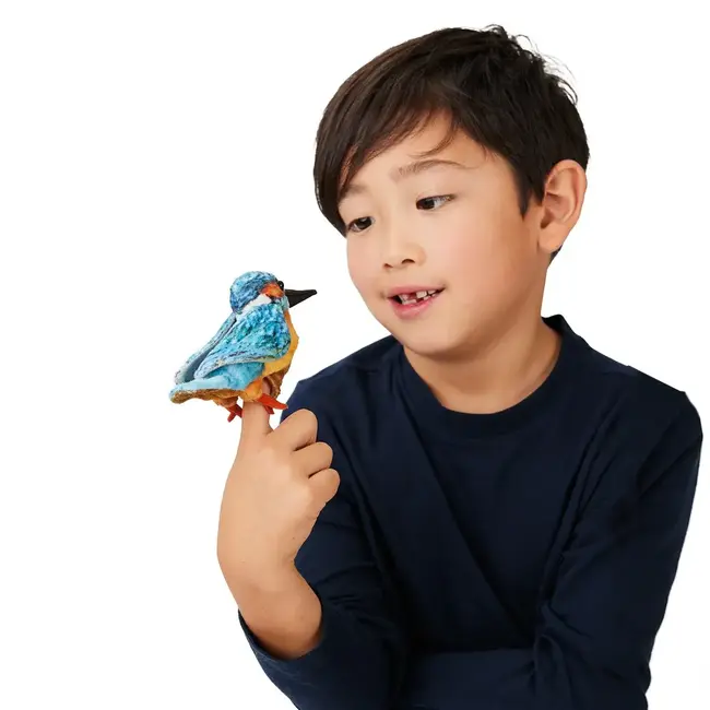 Fire the Imagination Folkmanis - Mini Common Kingfisher Finger Puppet