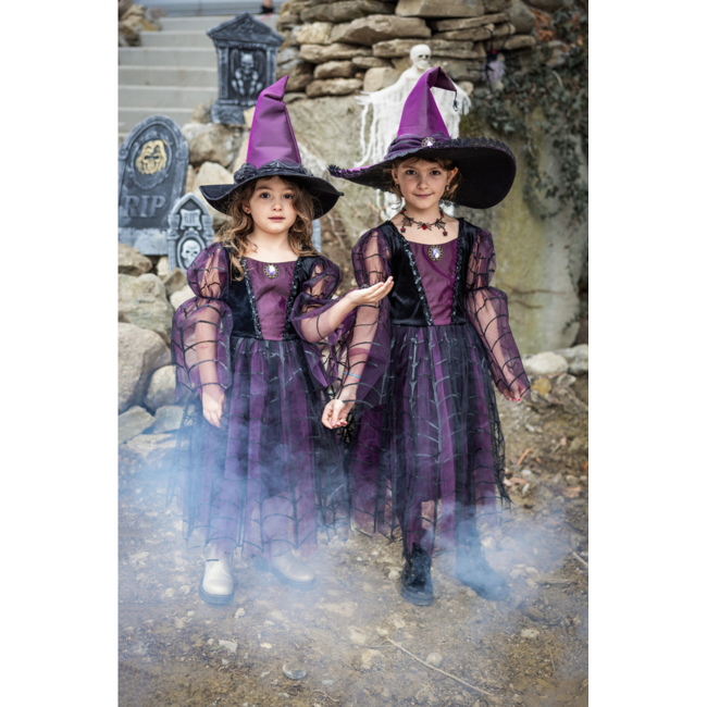 Great Pretenders Amethyst The Spider Witch Dress W/Hat  Size 5-6