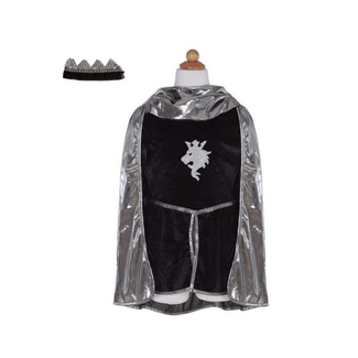 Great Pretenders Silver Knight W/Tunic, Cape & Crown  Size 5-6