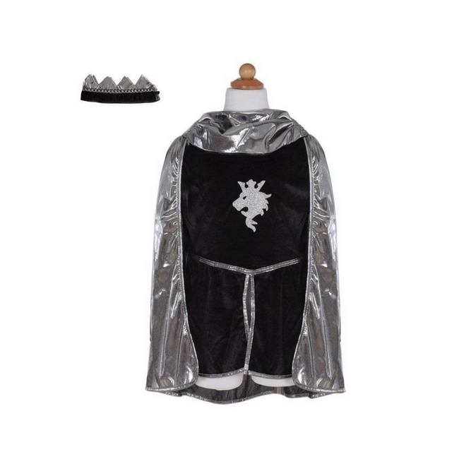 Great Pretenders Silver Knight W/Tunic, Cape & Crown  Size 5-6