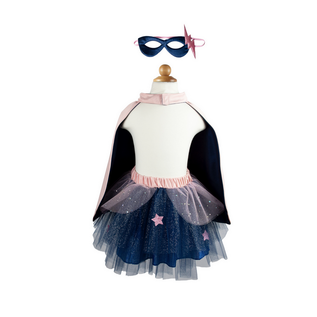 Great Pretenders Super-duper Tutu, Cape & Mask Pink/Navy