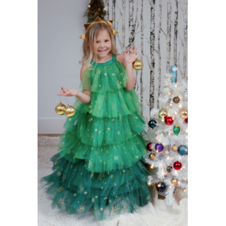 Great Pretenders Great Pretenders - Christmas Tree Dress & Headpiece Size 3-4