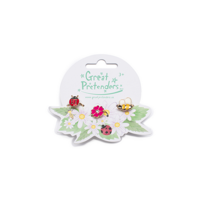 Great Pretenders Lady Bug Garden Rings 3 Pc