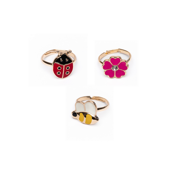 Great Pretenders Lady Bug Garden Rings 3 Pc