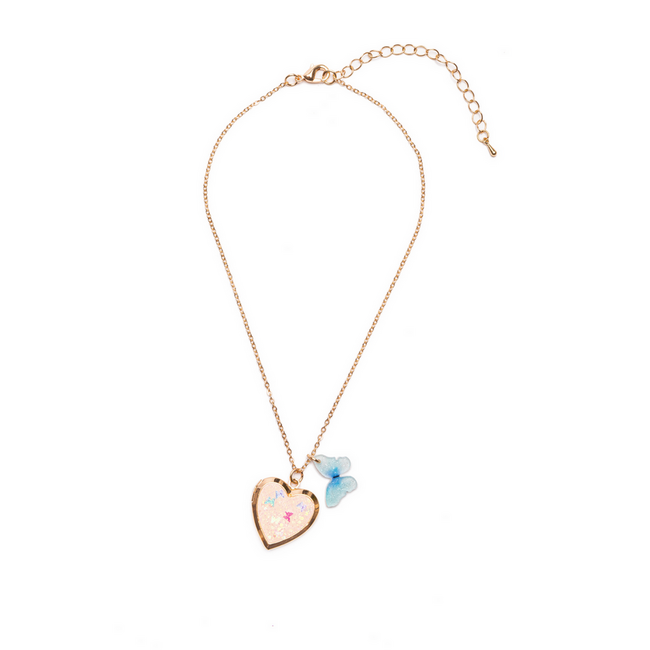 Great Pretenders Butterfly Heart Locket Necklace