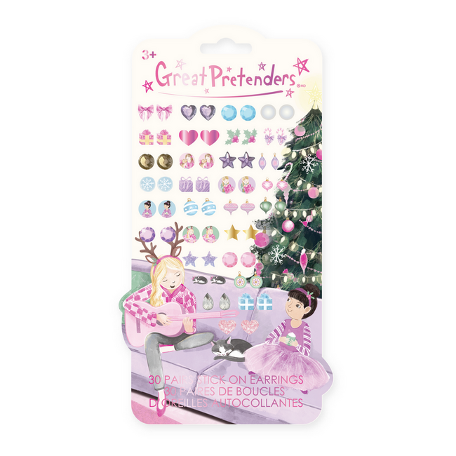 Great Pretenders Holiday Stick On Earrings 30 Pairs