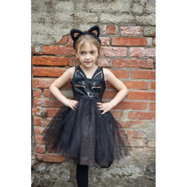 Great Pretenders Black Cat Dress & Headpiece 5-6