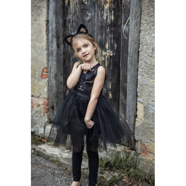 Great Pretenders Black Cat Dress & Headpiece 5-6