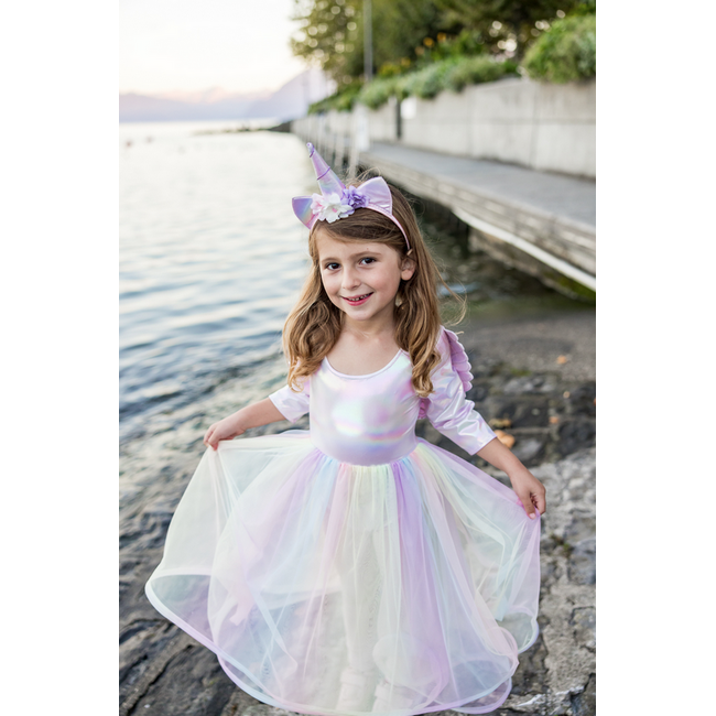 Great Pretenders Alicorn Fairy Dress with  Wings & Headband