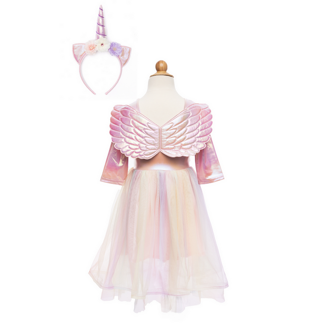 Great Pretenders Alicorn Fairy Dress with  Wings & Headband