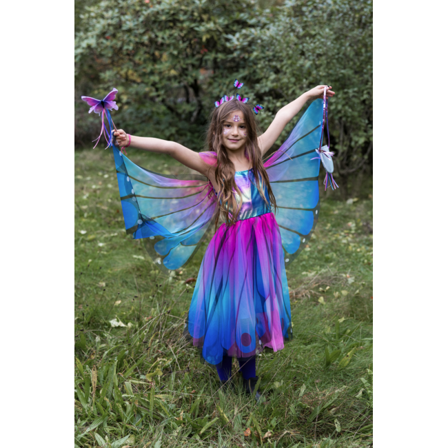 Great Pretenders Butterfly Twirl Dress W/Wings & Headband  Blue/Purple