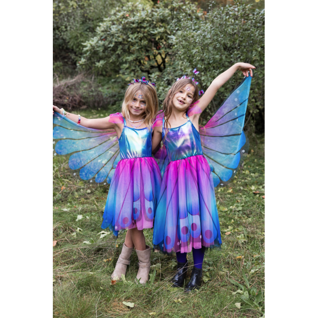 Great Pretenders Butterfly Twirl Dress W/Wings & Headband  Blue/Purple