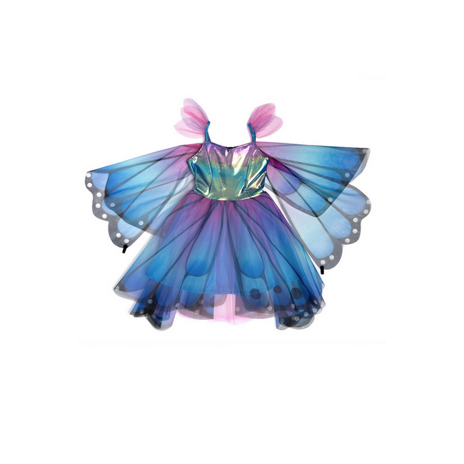 Great Pretenders Butterfly Twirl Dress W/Wings & Headband  Blue/Purple