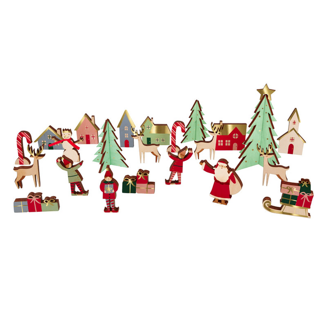 Meri Meri - Festive Village Wooden Advent Calendar