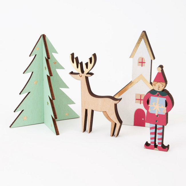 Meri Meri - Festive Village Wooden Advent Calendar