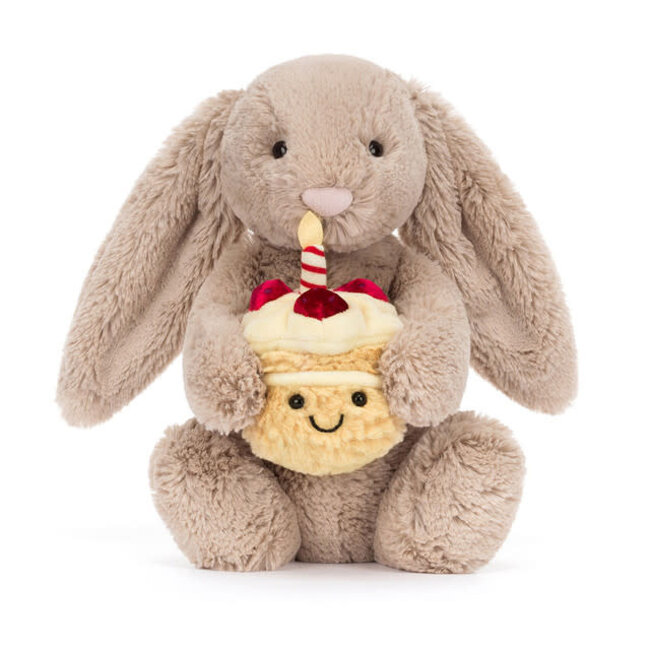 Jellycat Jellycat - Bashful Beige Bunny 'Birthday Cake'