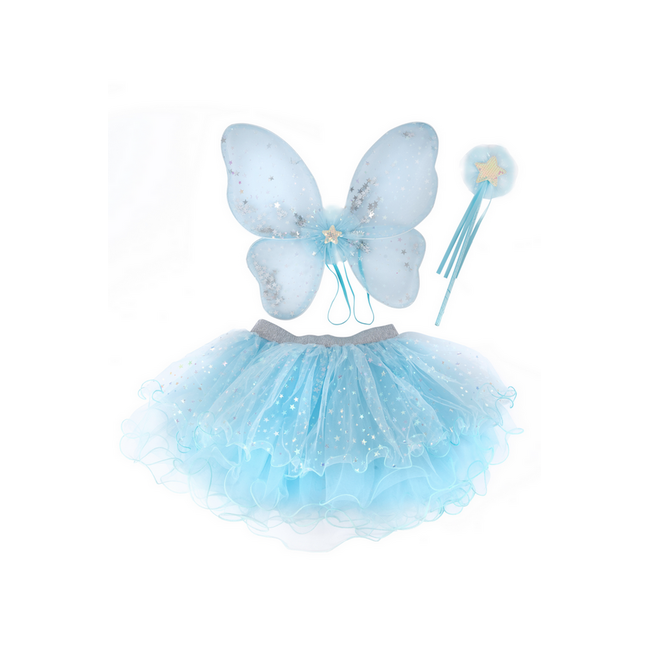 Great Pretenders Iridescent Celestial Fairy Wings, Tutu & Wand Set  Size 4-6