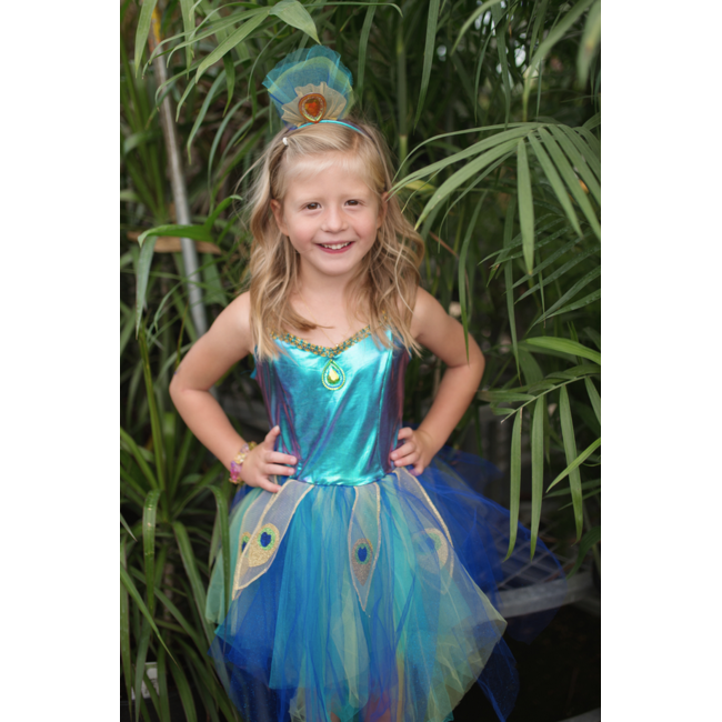 Great Pretenders Pretty Peacock Dress & Headband  Size 5-6