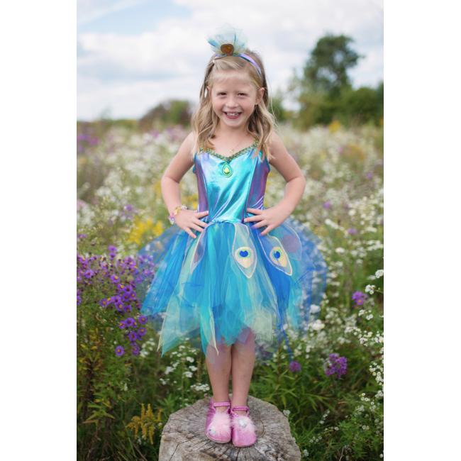 Great Pretenders Pretty Peacock Dress & Headband  Size 5-6