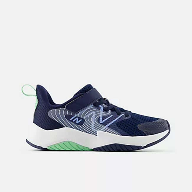 New Balance New Balance - Rave Run v2 Bungee Lace with Top Strap (NB Navy with Electric Sky and Sweetgrass YTRAVAB2)