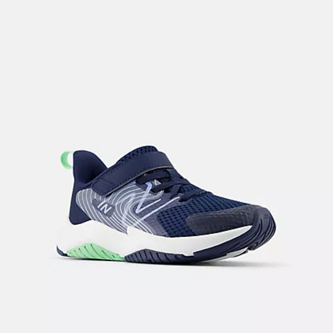 New Balance New Balance - Rave Run v2 Bungee Lace with Top Strap (NB Navy with Electric Sky and Sweetgrass YTRAVAB2)
